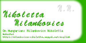 nikoletta milankovics business card